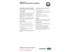 Warranty - Bridgland General Screws & Fasteners