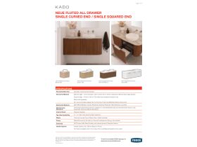 Technical Guide - Kado Neue Fluted Single Curved Ends All Drawer Wall Hung Vanity