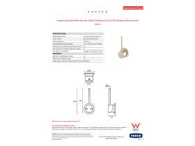 Specification Sheet - Sussex Scala Wall Mixer Tap with 100mm Extension Pin LUX PVD Brushed Platinum Gold