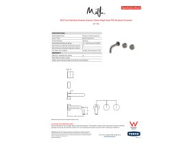 Specification Sheet - Milli Pure Wall Bath Hostess System 160mm Right Hand PVD Brushed Gunmetal