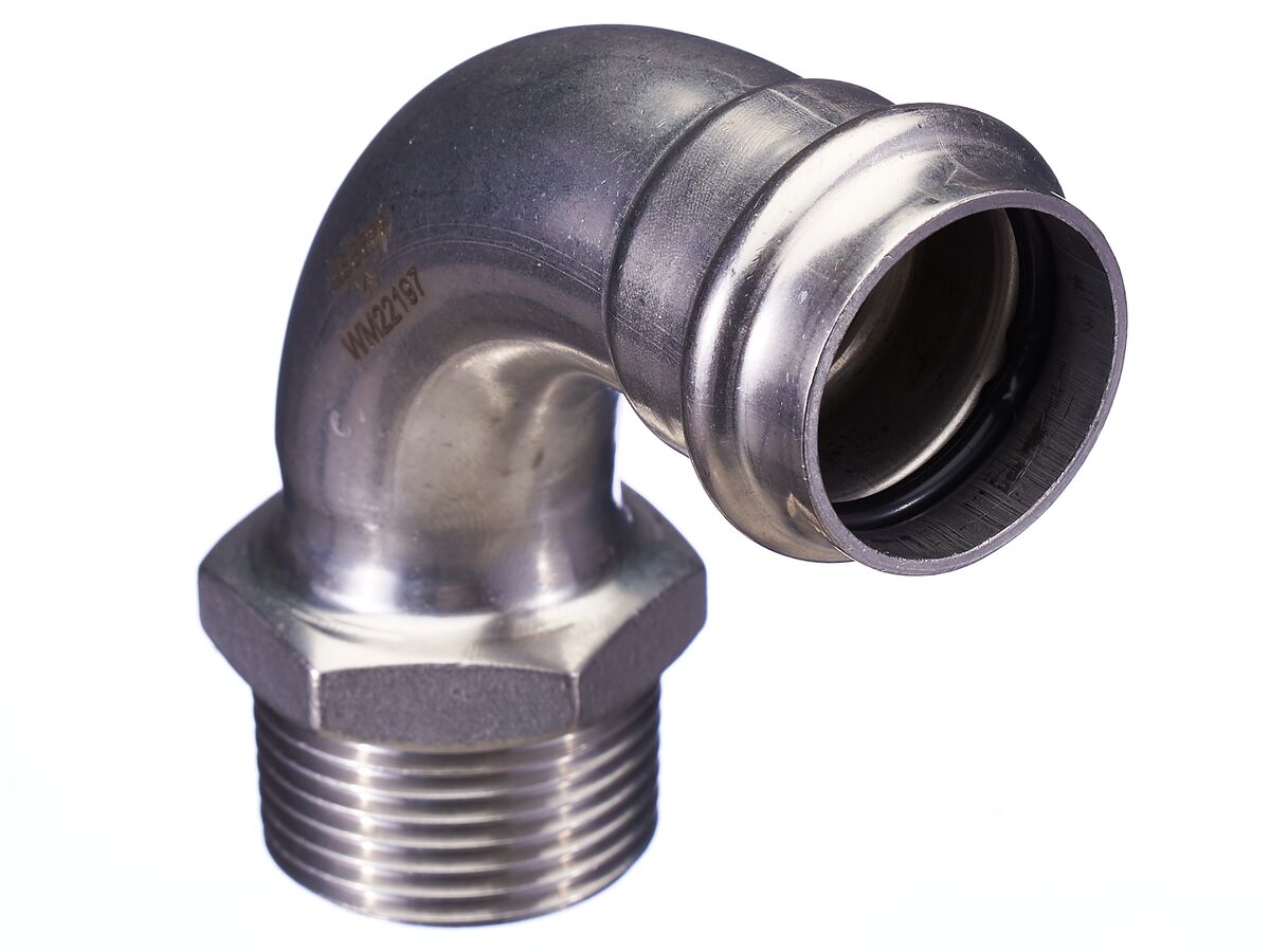 >B< Press Stainless Steel Male Elbow 90 Degree 28mm x 1"