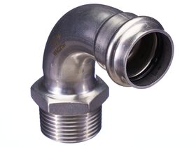 >B< Press Stainless Steel Male Elbow 90 Degree 28mm x 1"