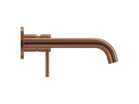 Supporting Image - Mizu Drift Wall Basin / Bath Mixer Set with Curved Spout 2 Piece Kit Brushed Bronze (6 Star) Lead Free - Side
