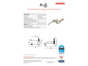 Specification Sheet - Milli Etch Wall Basin/Bath Mixer Tap Set Square Backplate Brushed Nickel (6 Star)
