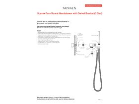 Installation Instructions - Sussex Pure Round Handshower with Swivel Bracket (3 Star)