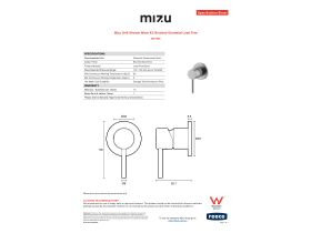 Specification Sheet - Mizu Drift Shower Mixer Kit Brushed Gunmetal Lead Free