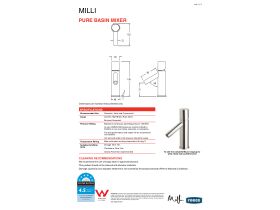 Technical Guide - Milli Pure Basin Mixer Brushed Gunmetal (6 Star)
