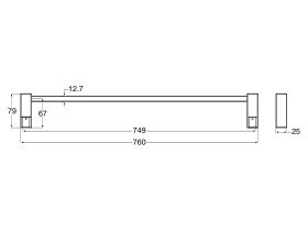 Mizu Bloc MK2 Single Towel Rail 760mm