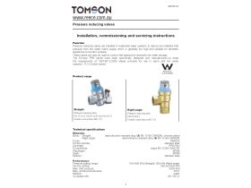 Installation Instructions - Tomson Pressure Reducing Valve