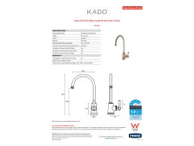 Specification Sheet - Kado Era Sink Mixer Large Brass Gold (5 Star)