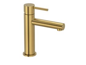 Mizu Drift Basin Mixer Straight Spout Brushed Brass (6 Star)