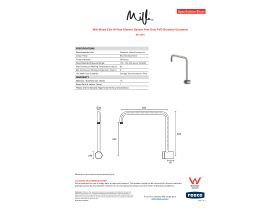 Specification Sheet - Milli Mood Edit Hi-Rise Shower Square Arm Only PVD Brushed Gunmetal
