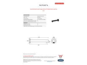 Specification Sheet - Scala Wall Bath Outlet Straight 200mm PVD Matte Black Lead Free