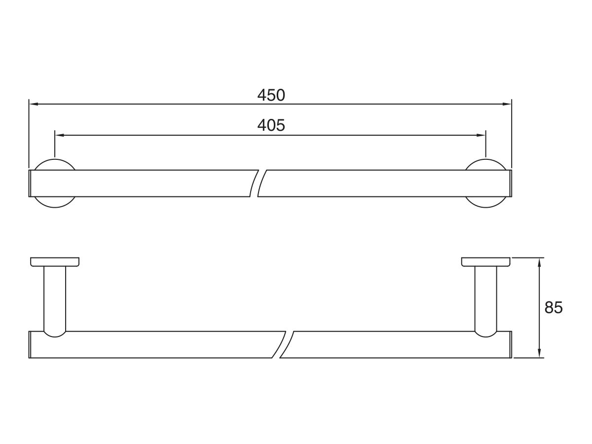 Mizu Drift Towel Rail 450mm Chrome