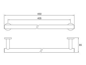 Mizu Drift Towel Rail 450mm Chrome