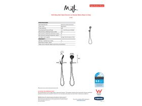 Specification Sheet - Milli Marq Edit Hand Shower on Bracket Matte Black (3 Star)