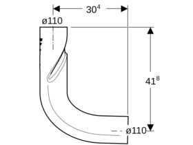 Geberit HDPE Supertube Bottom Turn Bend 90 Degree