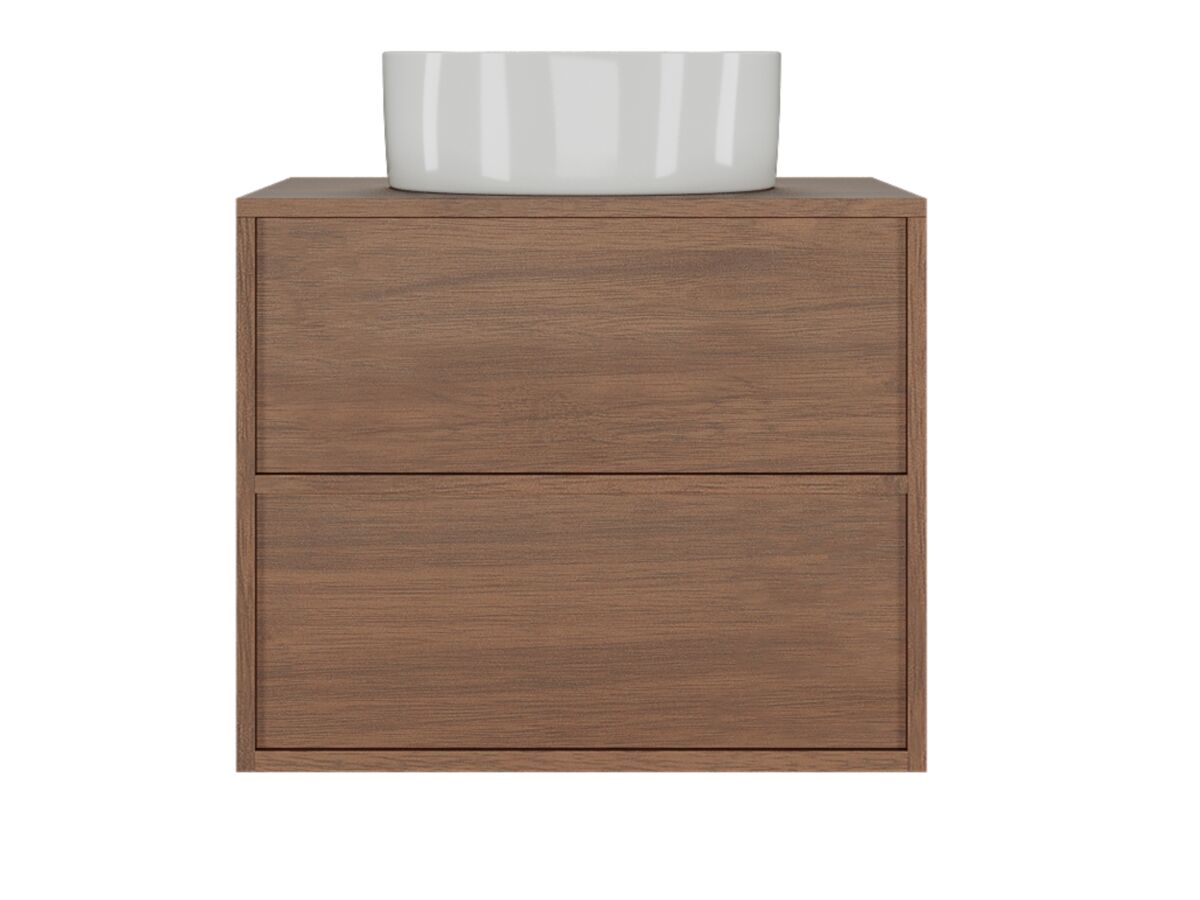 Supporting Image - Kado Aspect 600mm Wall Hung Vanity Unit Timber Top - Florentine Walnut