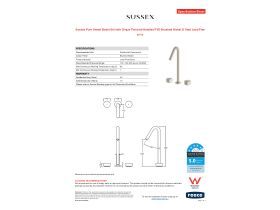 Specification Sheet - Sussex Pure Vessel Basin Set with Cirque Textured Handles PVD Brushed Nickel (5 Star) Lead Free