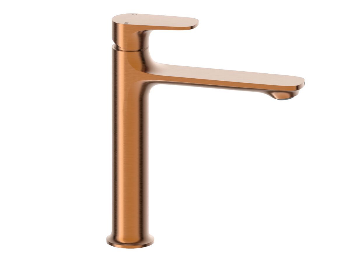 Hero - Mizu Silk Medium Height Basin Mixer Tap Brushed Bronze (6 Star) Lead Free