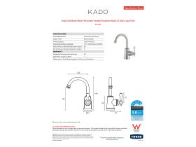 Specification Sheet - Kado Era Basin Mixer Porcelain Handle Brushed Nickel (5 Star) Lead Free