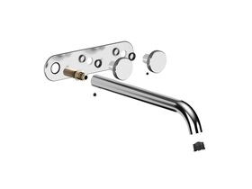Supporting Image - Faucet Strommen Vara Disc Wall Basin / Bath Hostess Tap System Right Hand 250mm Kit Chrome (6 Star) Lead Free