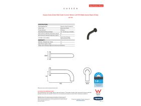 Specification Sheet - Sussex Scala 25mm Wall Outlet Curved 160mm LUX PVD Matte Opium Black (6 Star)
