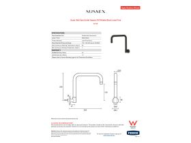 Specification Sheet - Scala Wall Spa Outlet Square PVD Matte Black Lead Free