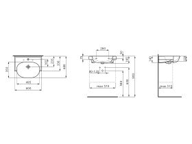 LAUFEN The New Classic Wall / Vanity Basin 1 Taphole with Over Flow 600x480 White