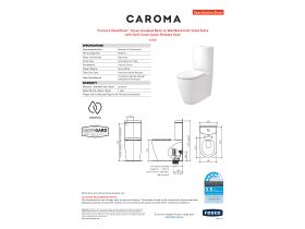 Specification Sheet - Caroma Forma II Cleanflush Close Coupled Back to Wall Back Inlet Toilet Suite with Soft Close Quick Release Seat White (4 Star)