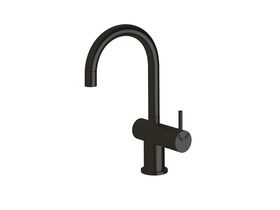 Sussex Scala Mini Basin / Sink Mixer Tap Small Curved Right Hand LUX PVD Matte Opium Black (5 Star)