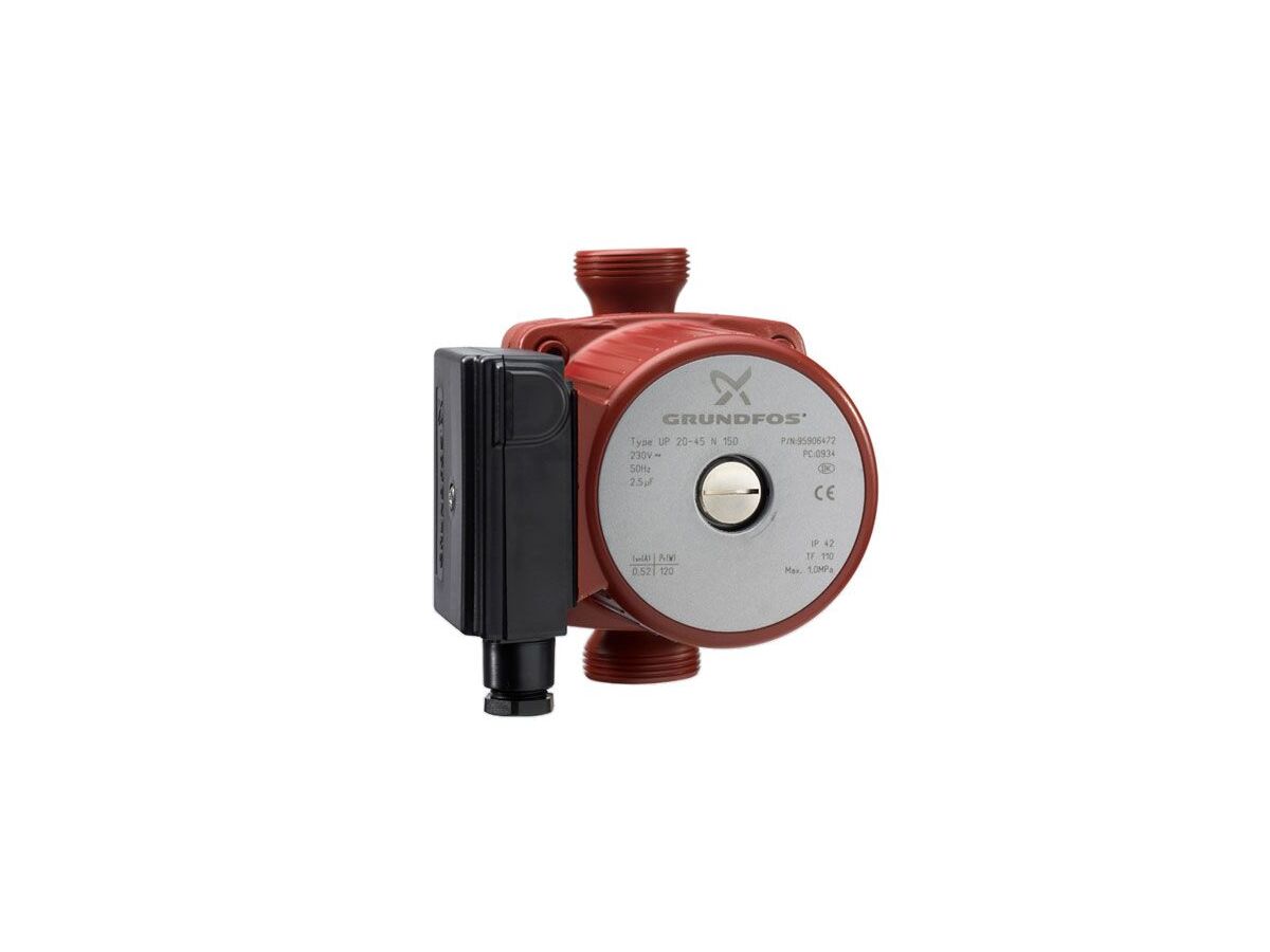 Grundfos UPS 20-60 N 1Ph Three Speed Stainless Steel Hot Water Circulator Pump
