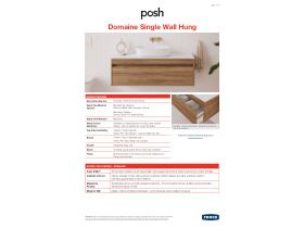 Technical Guide - Posh Domaine Single Drawer Wall Hung Vanity