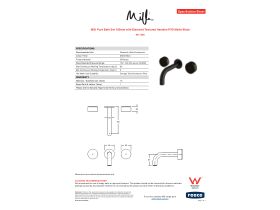 Specification Sheet - Milli Pure Bath Set 160mm with Diamond Textured Handles PVD Matte Black