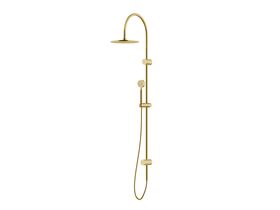 Sussex Pure Twin Rail Shower 250mm Curved with Top or Bottom Rail Water Inlet PVD Brushed Gold (3 Star)
