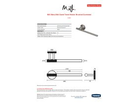 Specification Sheet - Milli Marq Edit Guest Towel Holder Brushed Gunmetal
