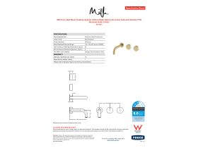 Specification Sheet - Milli Pure Wall Basin Hostess System 160mm Right Hand with Linear Textured Handles PVD Brushed Gold (3 Star)