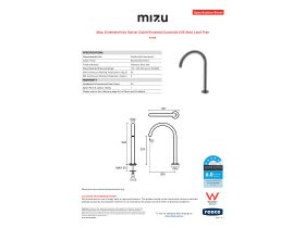 Specification Sheet - Mizu Extended Hob Swivel Outlet Brushed Gunmetal (5/6 Star) Lead Free