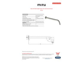 Specification Sheet - Mizu Drift Wall Straight Shower Arm Only Brushed Nickel