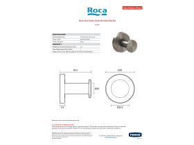 Specification Sheet - Roca Ona Robe Hook Brushed Nickel