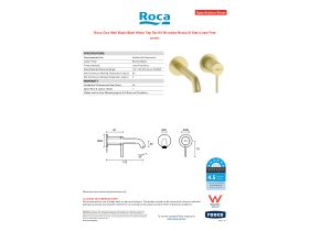 Specification Sheet - Roca Ona Wall Basin/Bath Mixer Tap Set Kit Brushed Brass (6 Star)