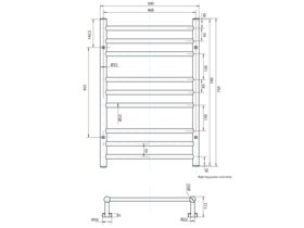 Posh Domaine Heated Towel Rail 500mm x 750mm Polished Stainless Steel