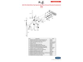 Component Listing - Milli Etch Bath Mixer Tap System with Hand Shower Brushed Gunmetal (3 Star)