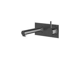 Sussex Scala Straight Wall Basin Mixer Tap System Right Hand Mixer Tap 160mm Outlet LUX PVD Brushed Smoked Gunmetal (6 Star)