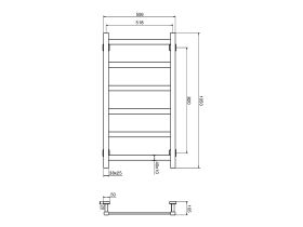 Mizu Bloc MK2 550 x 1050mm Heated Towel Rail