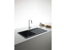 Franke Urban City UCG611-100 Granite Single Bowl Inset Sink with Drainer Onyx