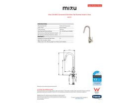 Specification Sheet - Mizu Drift MK2 Gooseneck Sink Mixer Tap Brushed Nickel (4 Star)