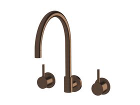 Hero - Sussex Scala Wall Sink Set Curved LUX PVD Brushed Rare Bronze (3 Star)