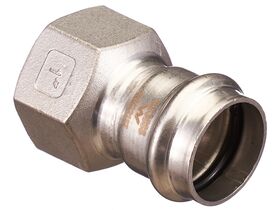 >B< Press Stainless Steel Female Straight Connector 28mm x 1"
