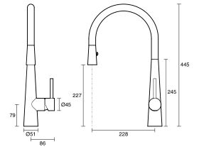 Franke Steel Pull Out Sink Mixer (5 Star)